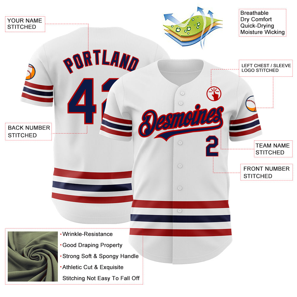 HARPER White with Red and Navy French Stripe, Vintage Jersey