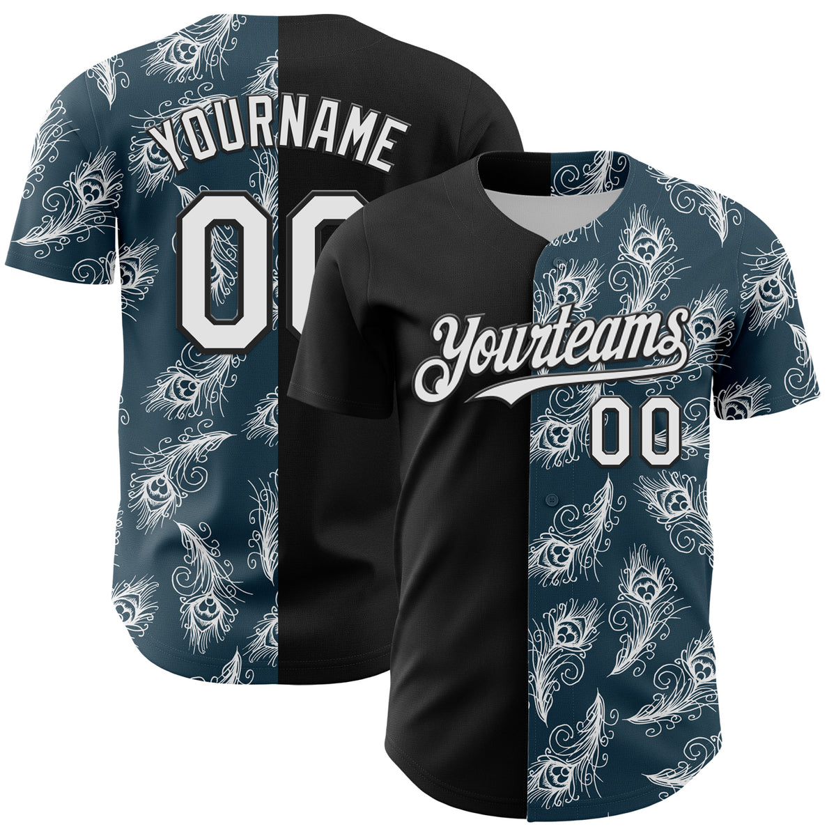 Custom Black White 3d Pattern Design Vintage Tattoos Authentic Baseball 