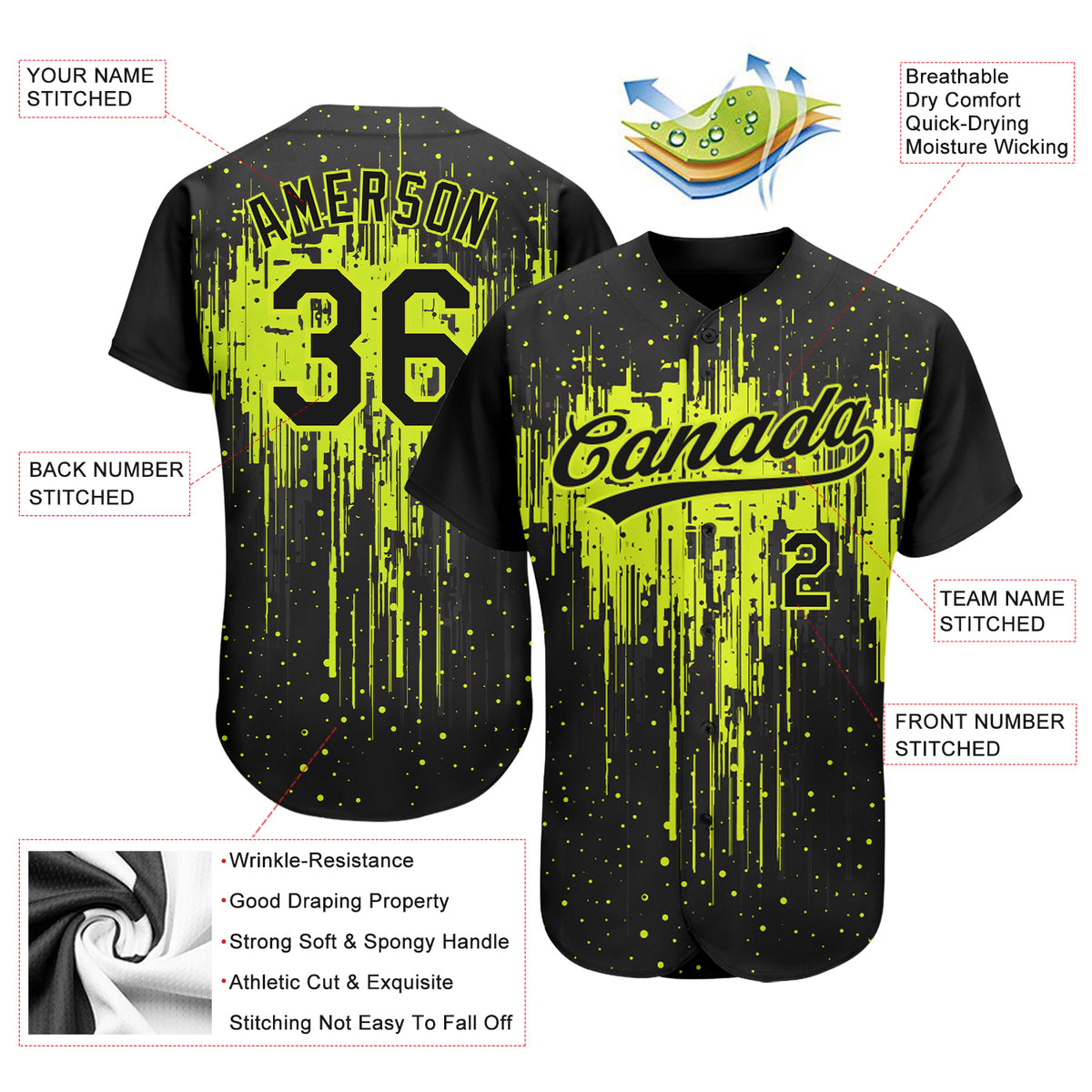 Custom Neon Green Orange Personalized Plaid Fashion Design Authentic Baseball Jersey