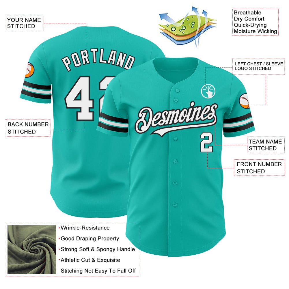 Custom Pink Aqua Personalized Color Block Authentic Baseball jersey