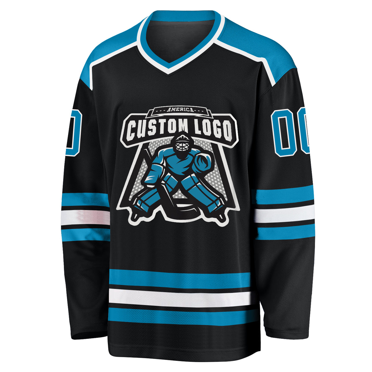 Custom Black Panther Blue-White Hockey Jersey Discount