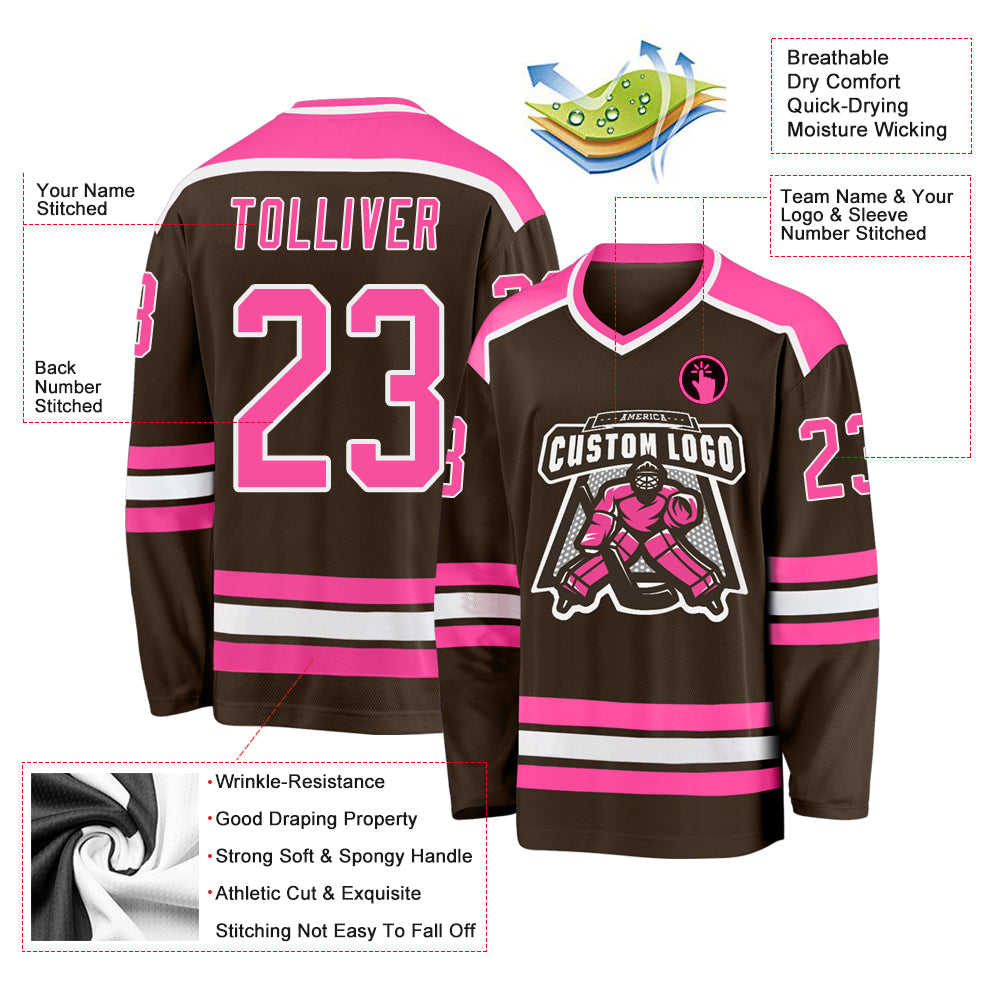 Custom Purple White-Pink Hockey Jersey Women's Size:S