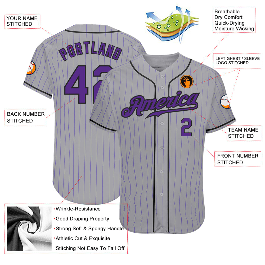 Custom White Purple-Gold Authentic Split Fashion Baseball Jersey