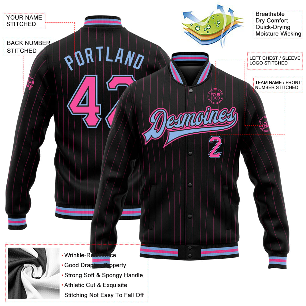 Custom Blue Light Pink Jacket