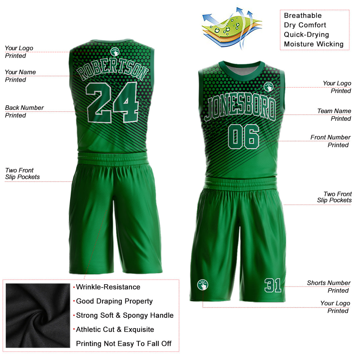 black and green jersey basketball