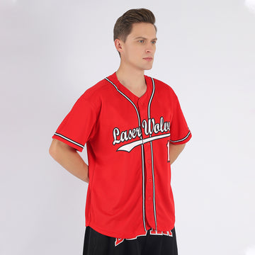 Custom Red White-Black Baseball Jersey - Jersey