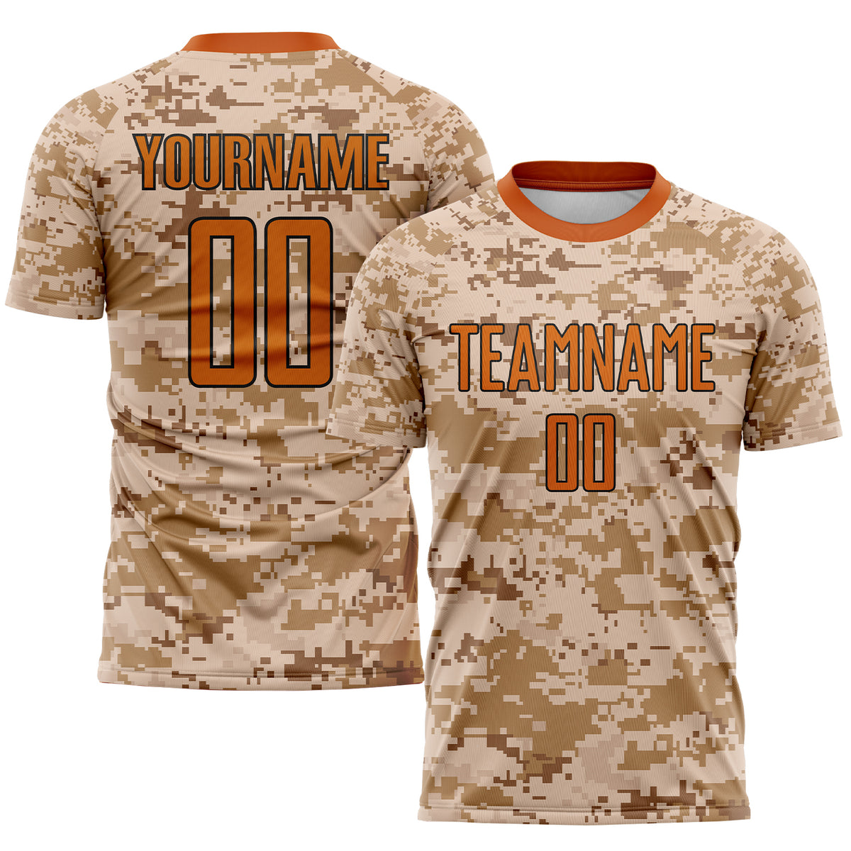 Custom Camo Brown-Gold Sublimation Salute To Service Soccer