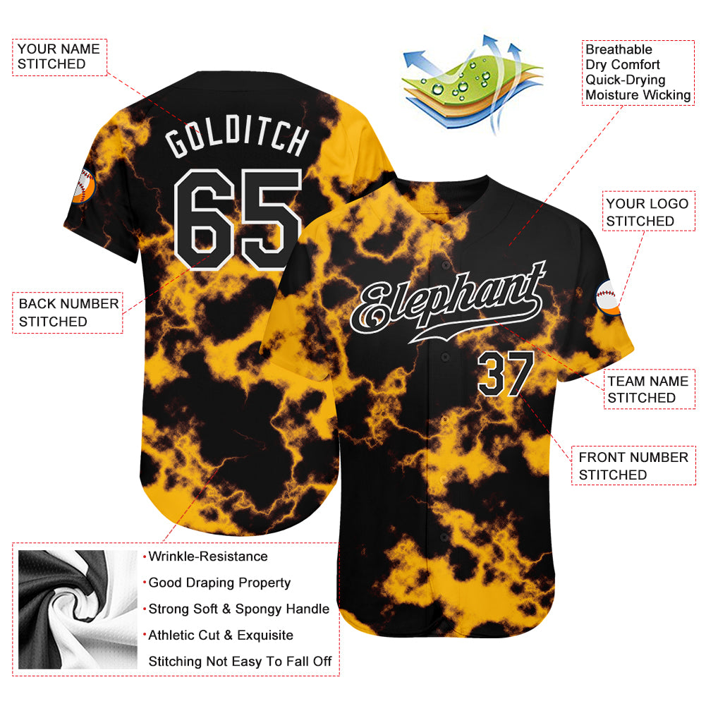 Custom Tie Dye BlackWhite 3D Authentic Baseball Jersey Discount