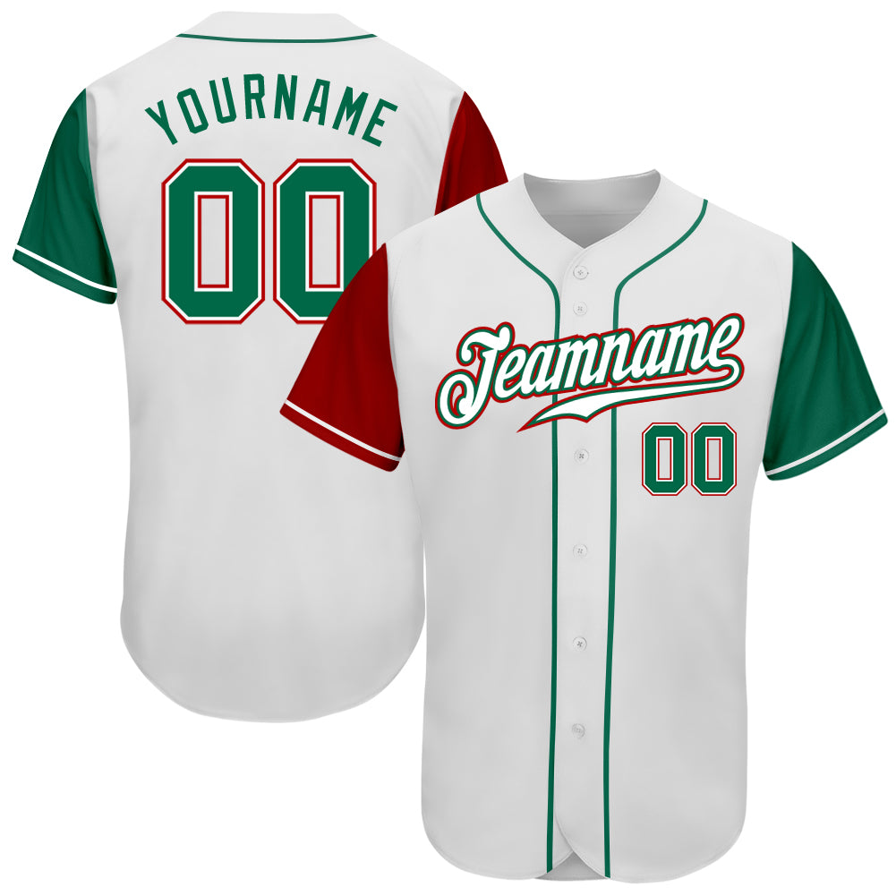 red and green baseball jersey