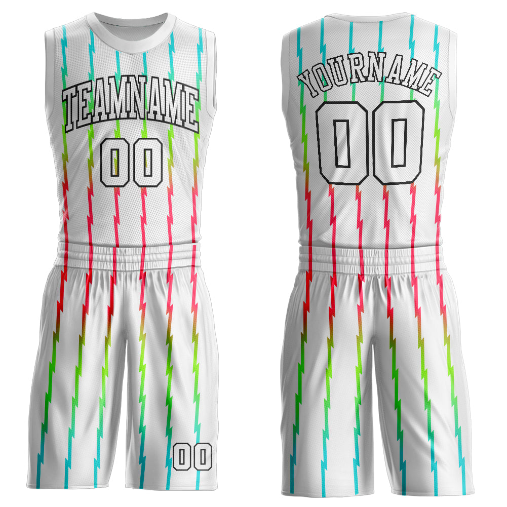 Custom White White-Red Round Neck Sublimation Basketball Suit Jersey Sale –  UKSN INC