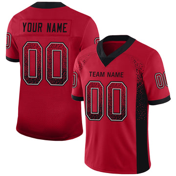 Custom Red Black-Gray Mesh Drift Fashion Football Jersey - Jersey