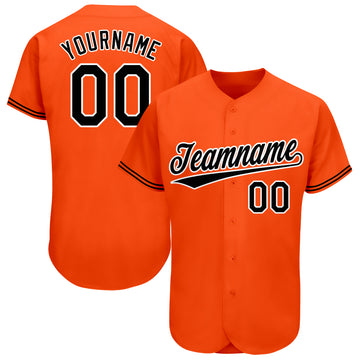 Custom Orange Black-White Baseball Jersey - Jersey