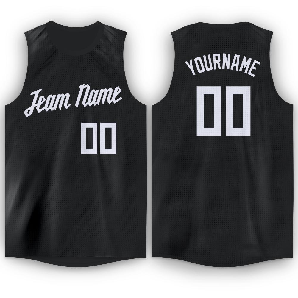 Custom Black Black-Light Blue Round Neck Sublimation Basketball