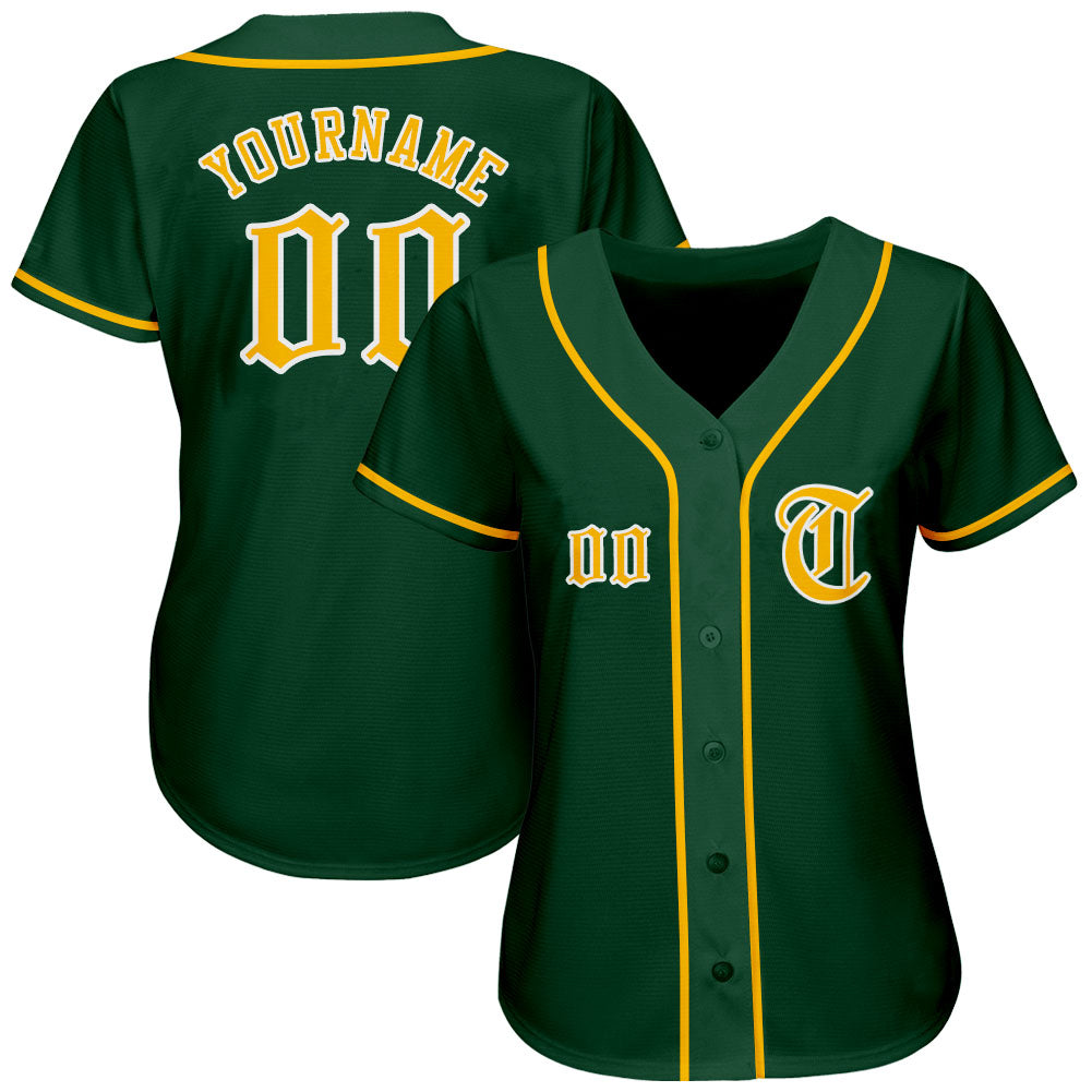 Cheap Custom Gold Green Gray-White Authentic Split Fashion Baseball Jersey  Free Shipping – CustomJerseysPro