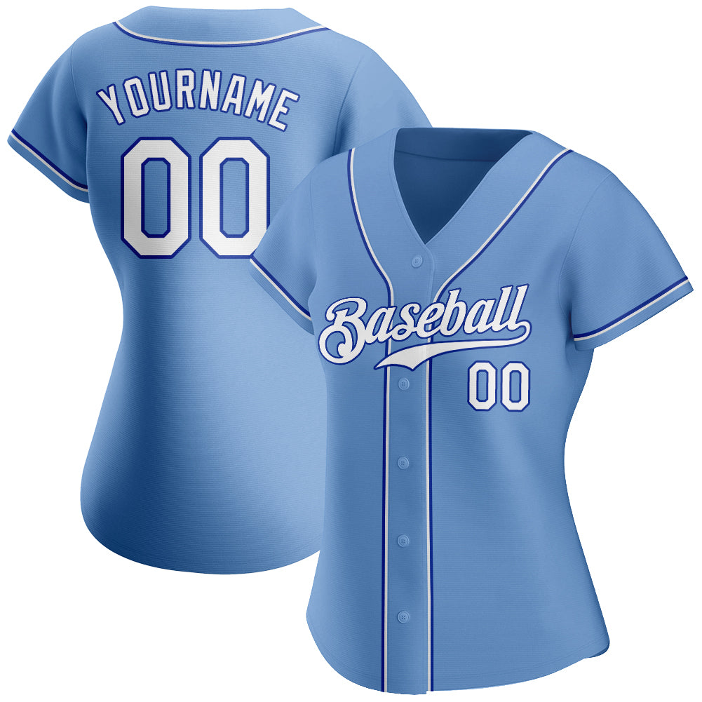 Custom Light Blue White-Black Authentic Baseball Jersey Clearance –  FanCustom