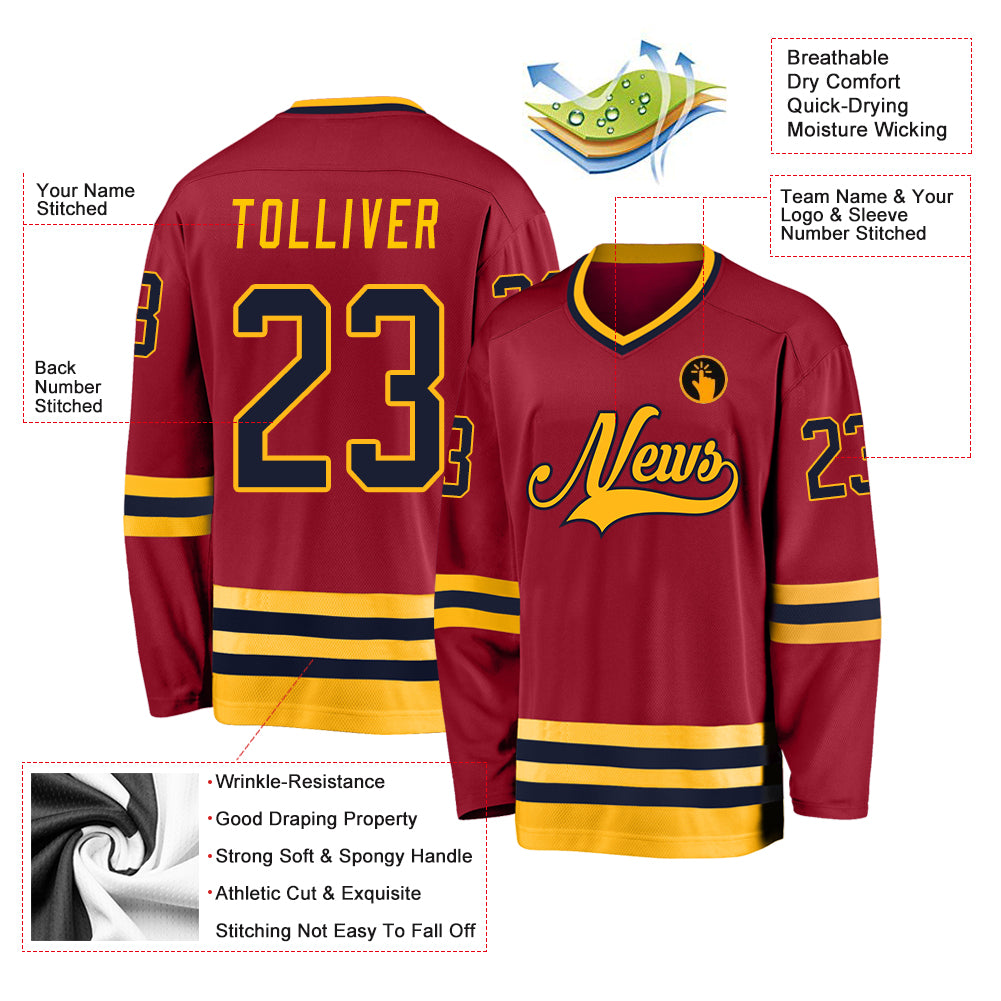 Custom Hockey Jerseys with The Sparkle Donkeys Team Logo Adult Medium / (Just Number) / Gold