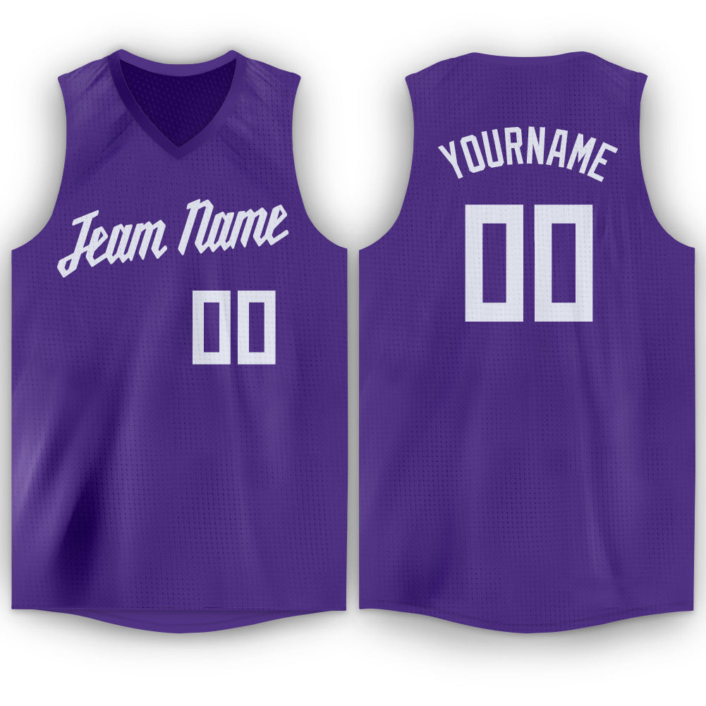 Custom Purple White-Light Blue Authentic Fade Fashion Basketball