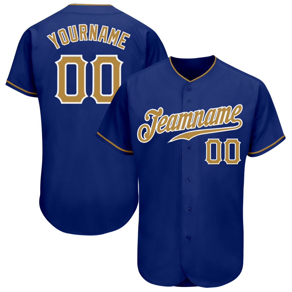 Custom Royal Old Gold-White Authentic Baseball Jersey Discount
