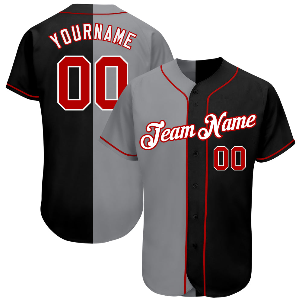 red and grey baseball uniforms