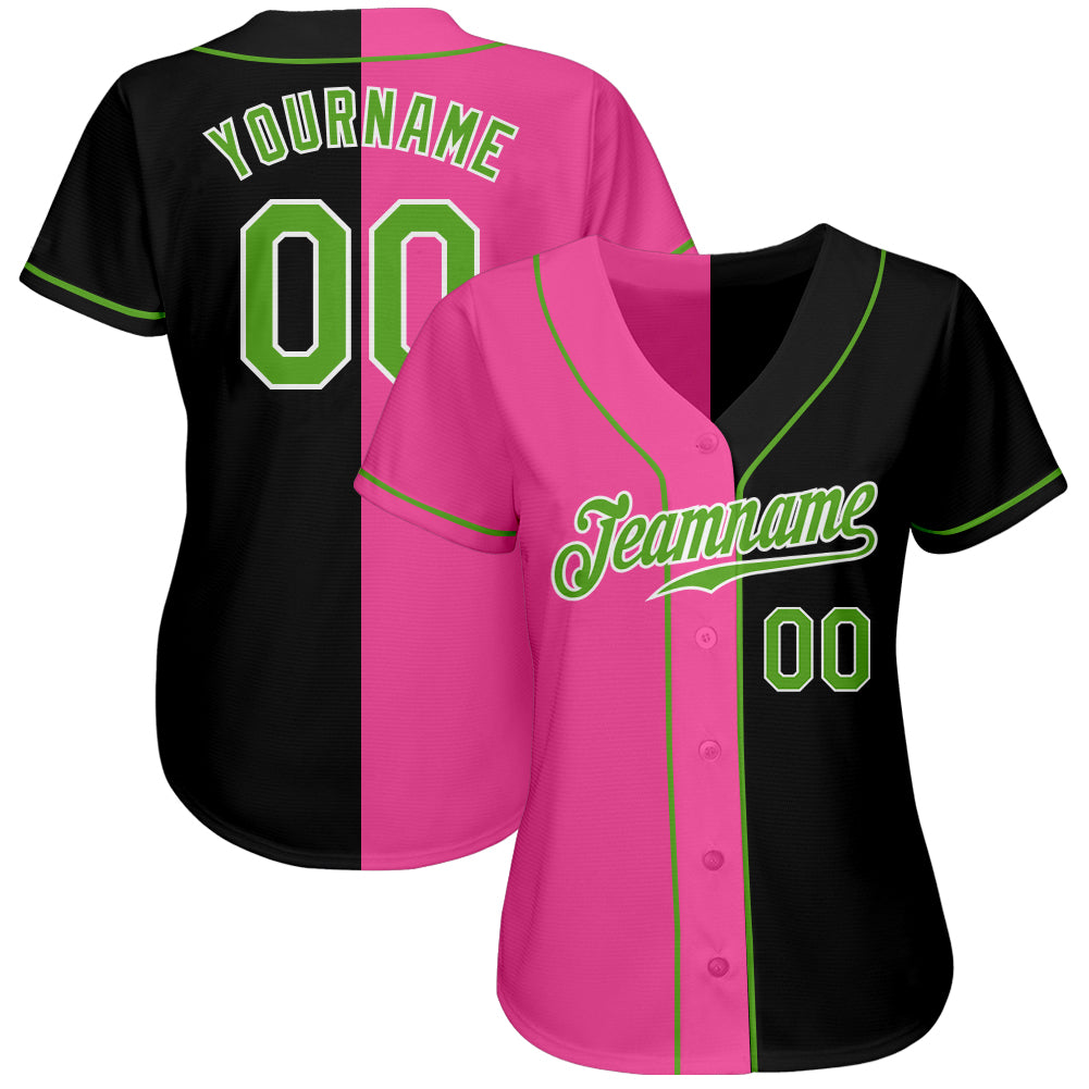  Custom Baseball Jersey 2 Button Solid Color with Logo, Neon  Green