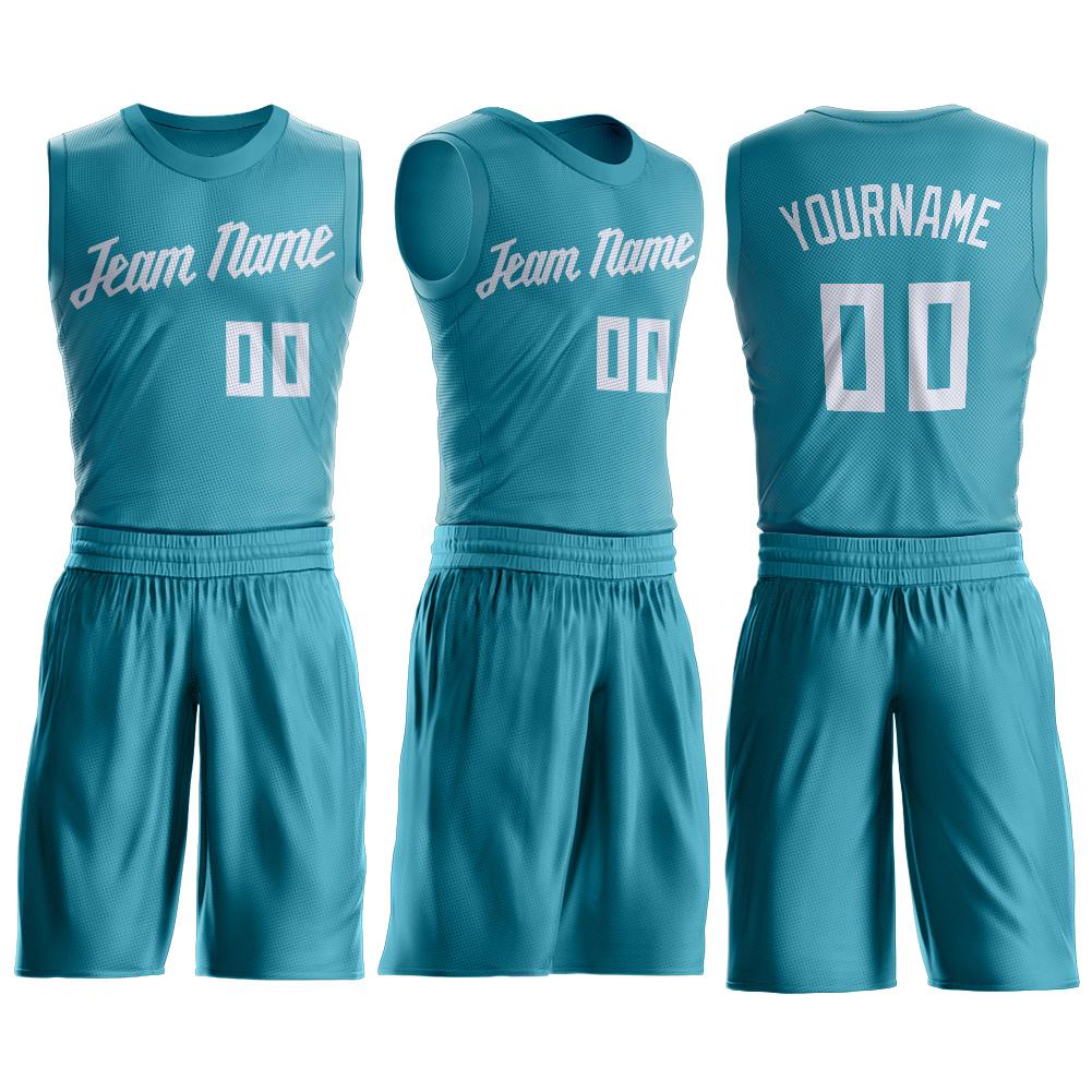 sublimation aqua blue basketball jersey