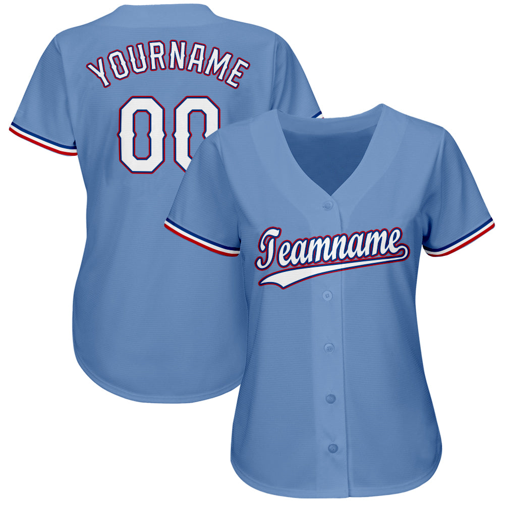 blue and red baseball jersey