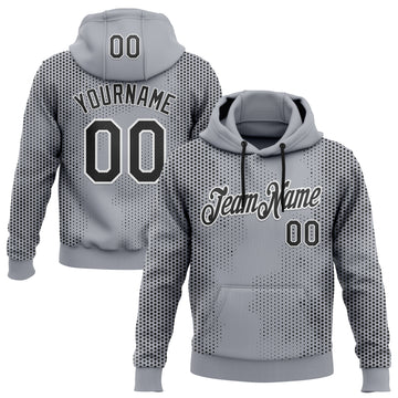 Custom Stitched Gray Black-White 3D Pattern Design Sports Wear Pullover Sweatshirt Hoodie