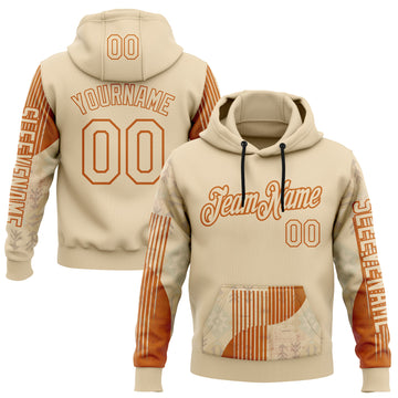 Custom City Cream Orange 3D Pattern Design Western Cowboy Tribal Ethnic Sports Pullover Sweatshirt Hoodie