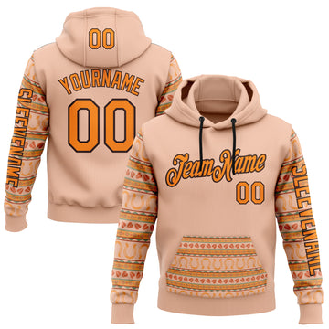 Custom Pink Bay Orange-Brown 3D Pattern Design Western Cowboy Tribal Ethnic Sports Pullover Sweatshirt Hoodie
