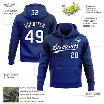 Custom Stitched Royal White-Navy 3D Pattern Design Abstract Shape Sports Pullover Sweatshirt Hoodie