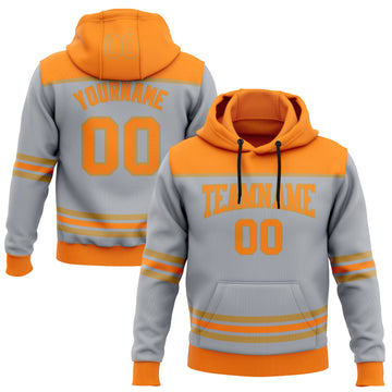 Custom Gray Bay Orange-Old Gold 3D Pattern Design Game Day Anaheim Inspired Sports Pullover Sweatshirt Hoodie