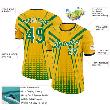 Custom Yellow Green White-Black South Africa Performance T-Shirt