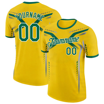 Custom Yellow Green-White Australian Performance T-Shirt