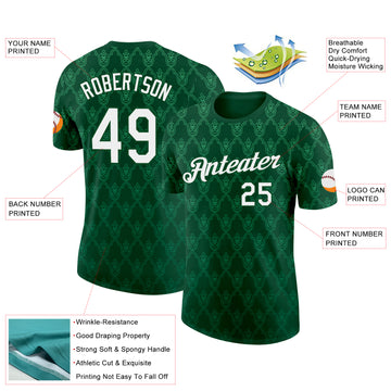 Custom Green White Italy Subtle Performance T-Shirt