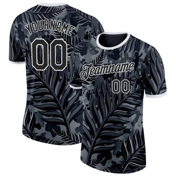 Custom Black White New Zealand Silver Fern Performance T-Shirt