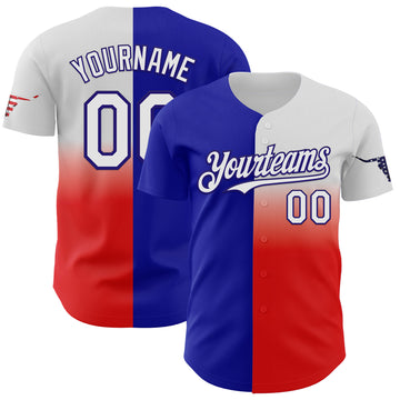 Custom Blue White Red-Dark Purple Texas Flag City Edition Authentic Baseball Jersey