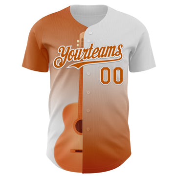 Custom White Texas Orange Texas Guitar City Edition Authentic Baseball Jersey