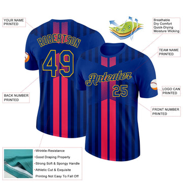 Custom Royal Gold-Red France Performance T-Shirt