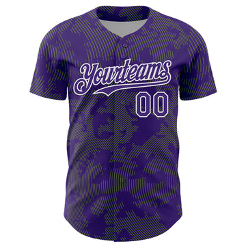 Custom Purple Neon Green-White Curve Lines Authentic Baseball Jersey