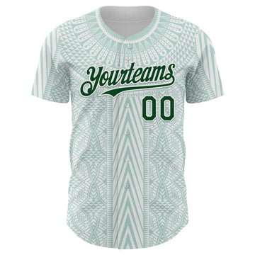 Custom White-Green Mexico Style Authentic Baseball Jersey