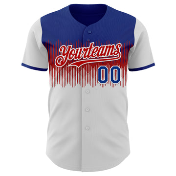Custom Royal Red-White Colombia Style Authentic Baseball Jersey