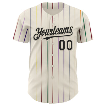 Custom Cream-Black Japan Style Authentic Baseball Jersey