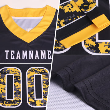 Custom Red Camo White-Royal Authentic Digital Camouflage Panel Football Jersey