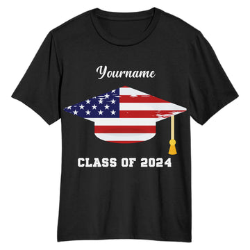 Custom Black White 3D Graduation Performance T-Shirt