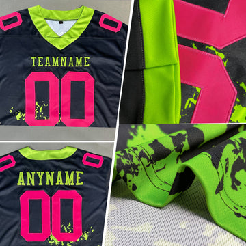 Custom Kelly Green White-Red 3D Pattern Mexico Mesh Authentic Football Jersey