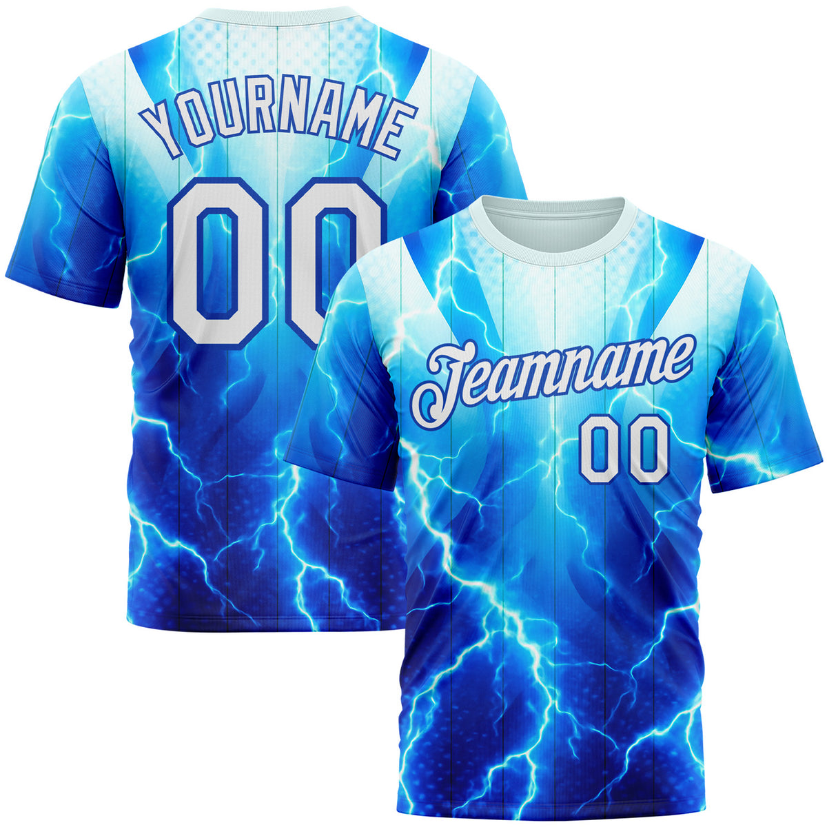 Custom 3D Pattern Design Lightning Sport Wear Performance T-Shirt White ...