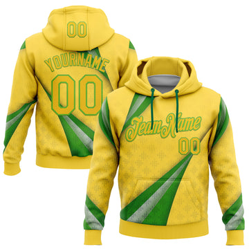 Custom Stitched Yellow Green-Aurora Green 3D Pattern Design Brazil Inspired Geometric Shape Sports Wear Pullover Sweatshirt Hoodie