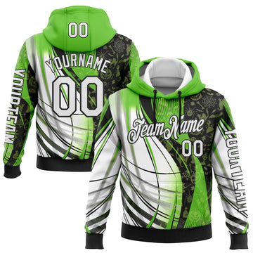 Custom Green White-Black 3D Halloween Spooky Sportswear Sports Pullover Sweatshirt Hoodie
