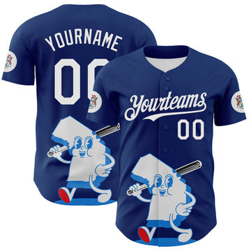 Custom Blue White-Red 3D Urban City Edition Sports Authentic Baseball Jersey
