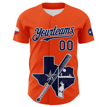 Custom Orange Navy Silver-White 3D Urban City Edition Sports Authentic Baseball Jersey